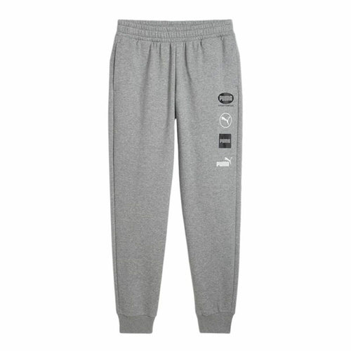 Adult's Tracksuit Bottoms Puma Power Graphic Sweatpants Grey Men-0
